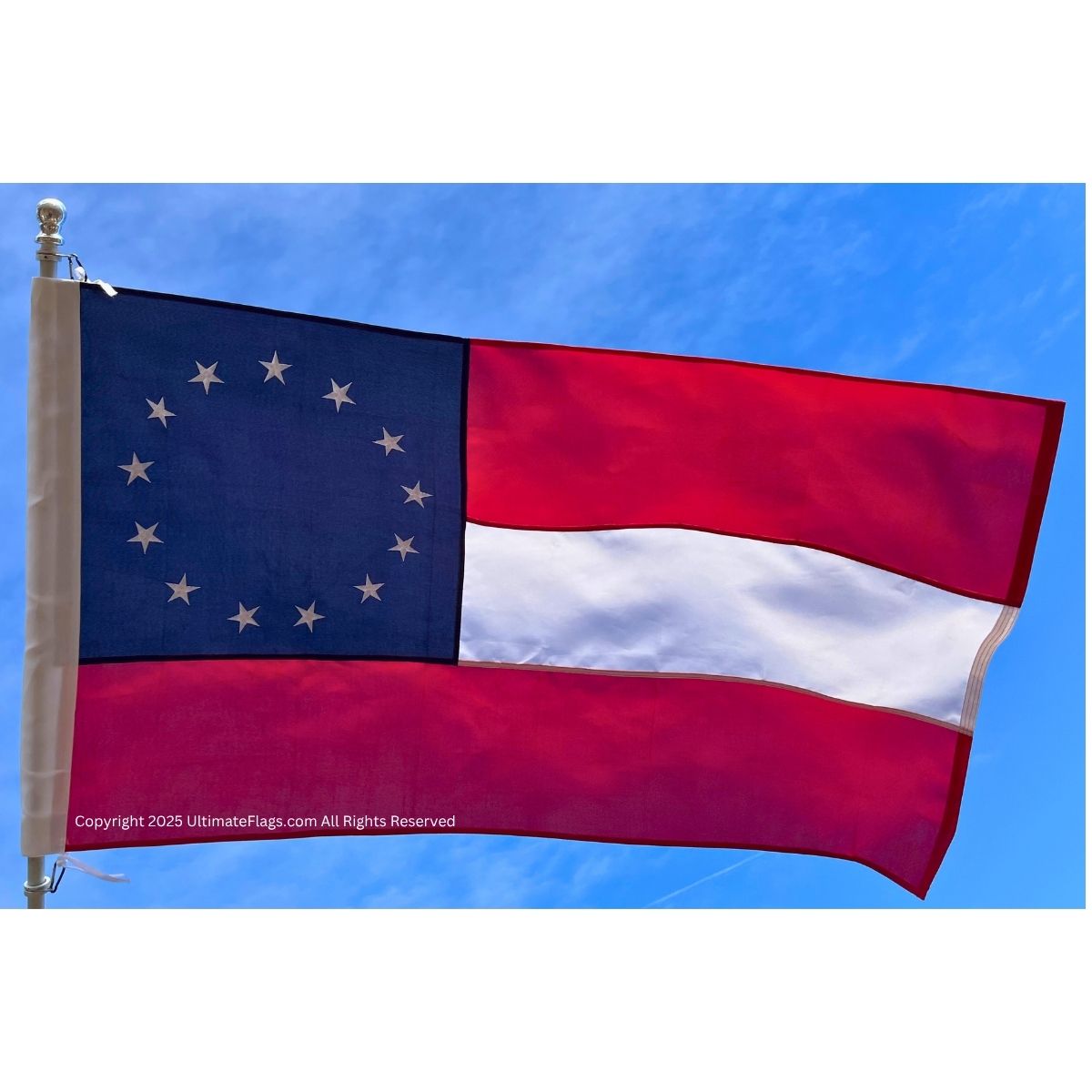 first national confederate 13 stars and bars flag double nylon embroidered 3 x 5 ft. with pole sleeve
