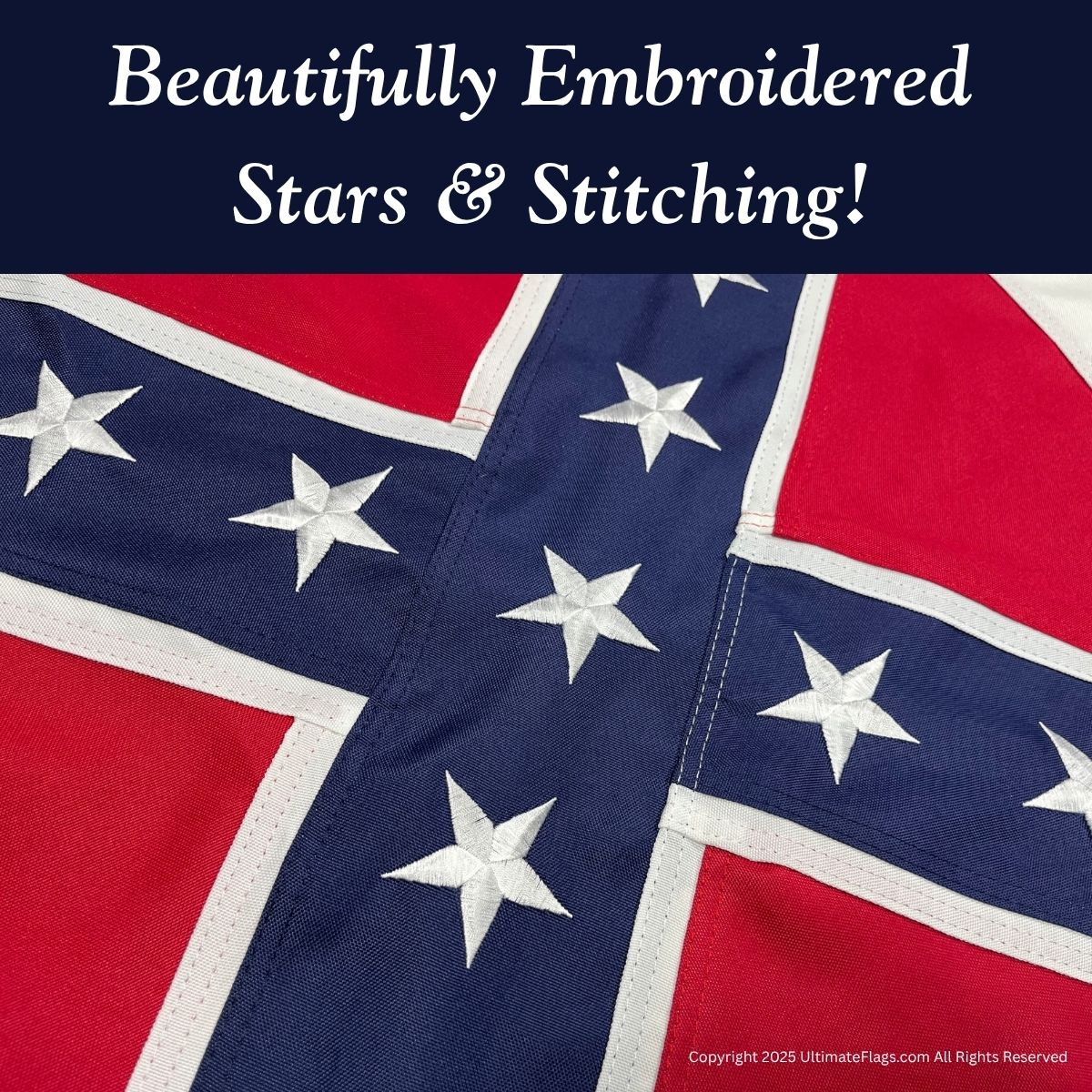2nd national flag second national confederate flags sewn outdoor double nylon embroidered 3 x 5 ft.