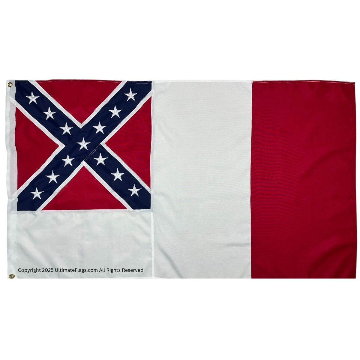3rd national confederate flag double nylon sewn embroidered outdoor tough heavy duty flags