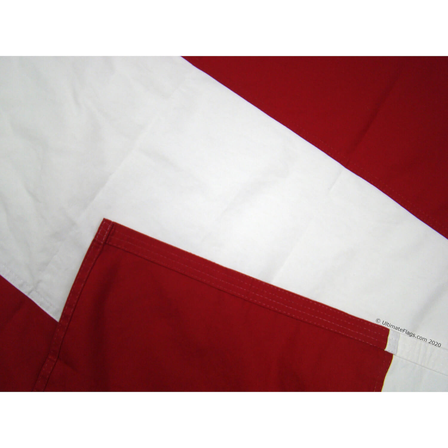 quad stitched on flag fly end