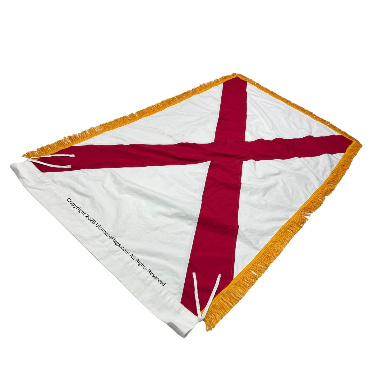 alabama flag al flags for sale cotton with pole sleeve gold fringe 3 x 5 ft.