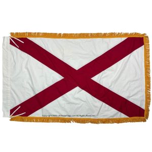 alabama flag al flags for sale cotton with pole sleeve gold fringe 3 x 5 ft.