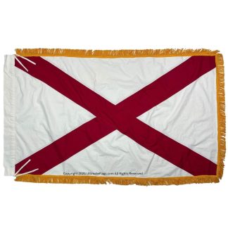 alabama flag al flags for sale cotton with pole sleeve gold fringe 3 x 5 ft.