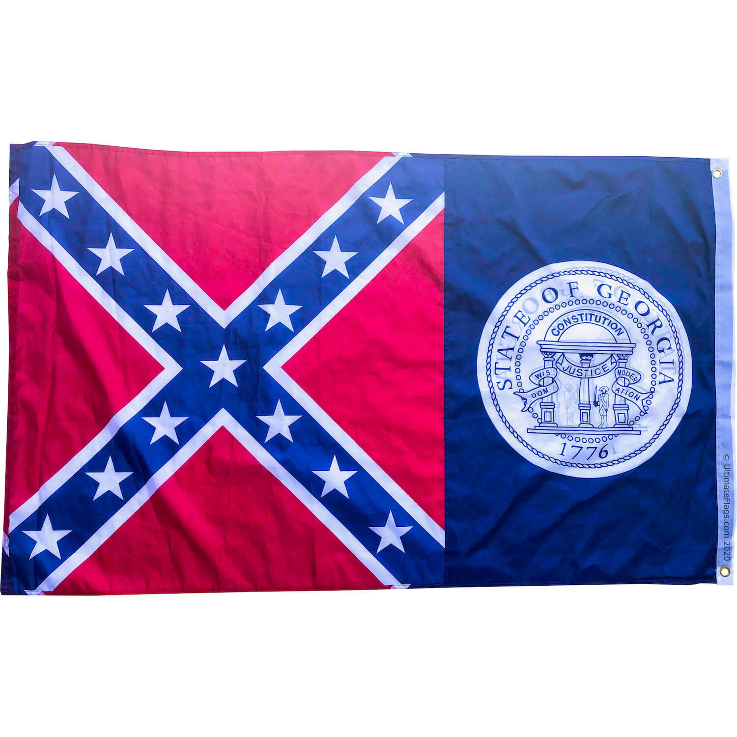 double sided old georgia flag