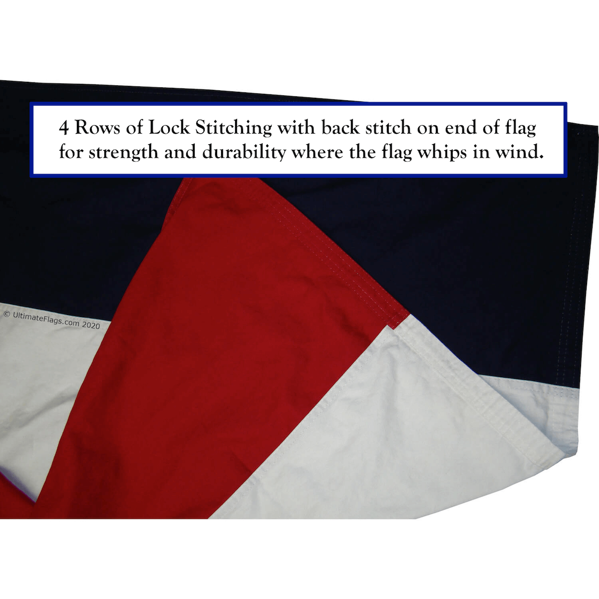 quad stitched fly of ms flag