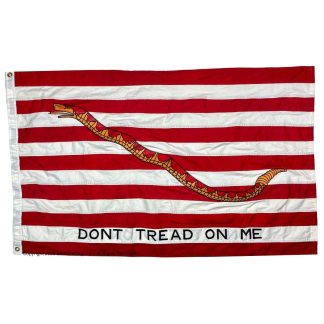 1st navy jack flag don't tread on me red cotton flags 3 x 5 ft.