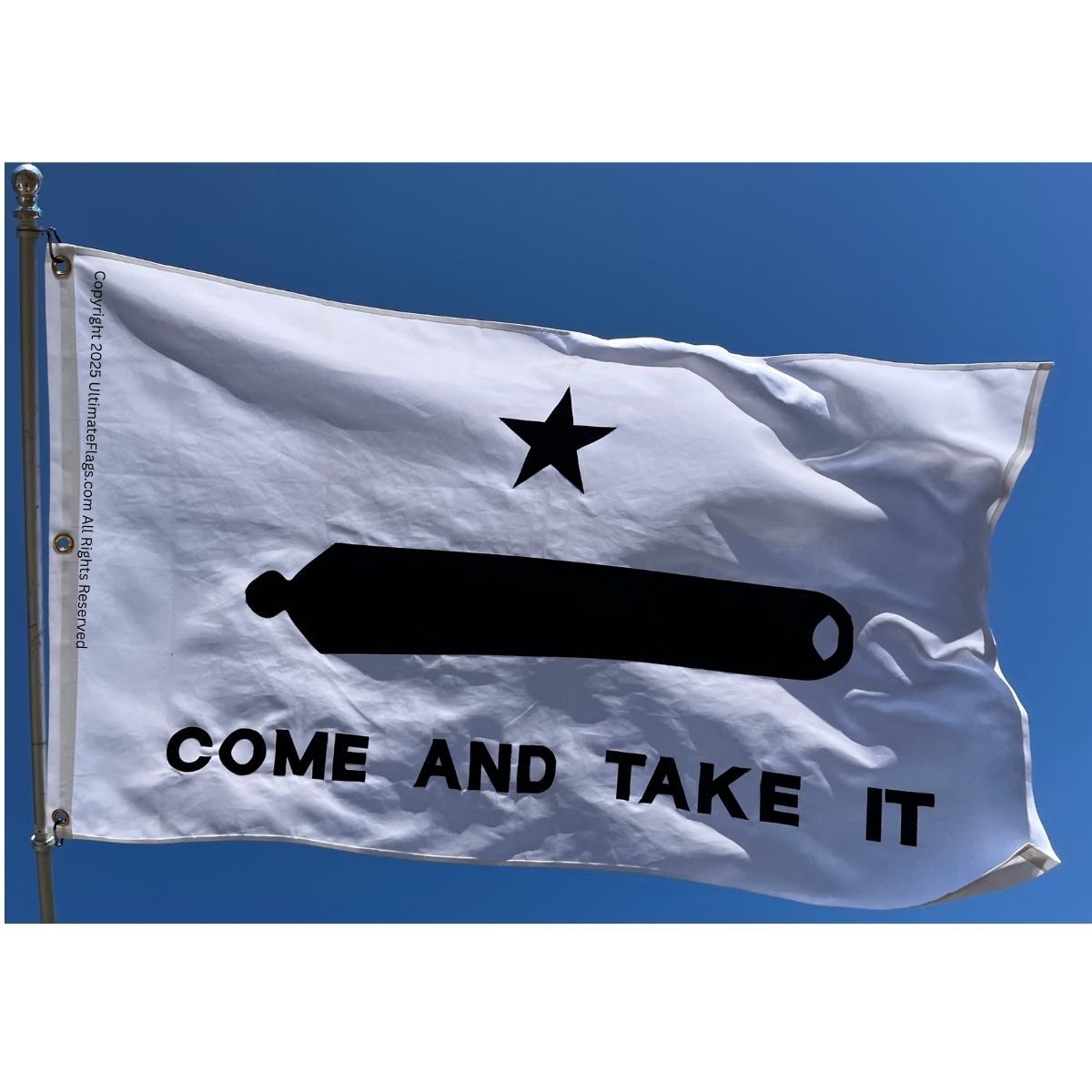 gonzales flag come and take it flags cannon historic texas flags sewn outdoor double nylon embroidered 3 x 5 ft.