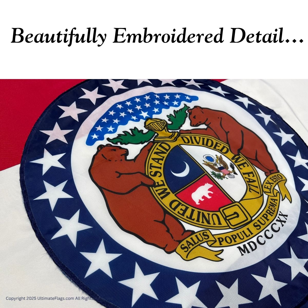 missouri flag state of mo flags sewn outdoor double nylon embroidered 3 x 5 ft.