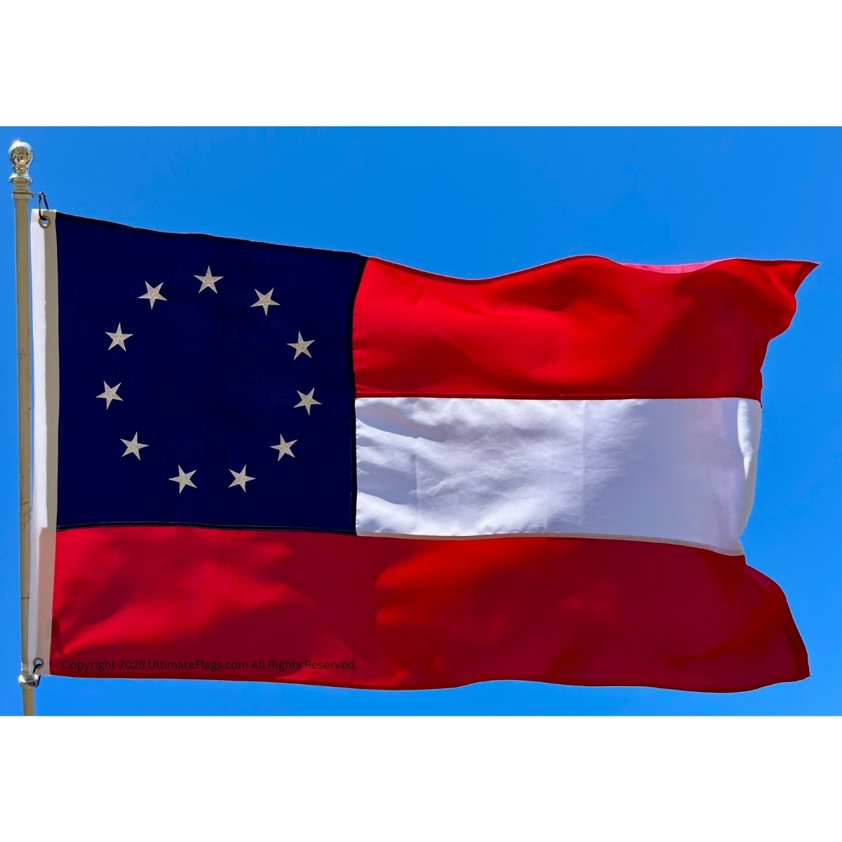 stars and bars flag 11 star first national flag sewn outdoor double nylon embroidered 2 x 3 or 3 x 5 ft.