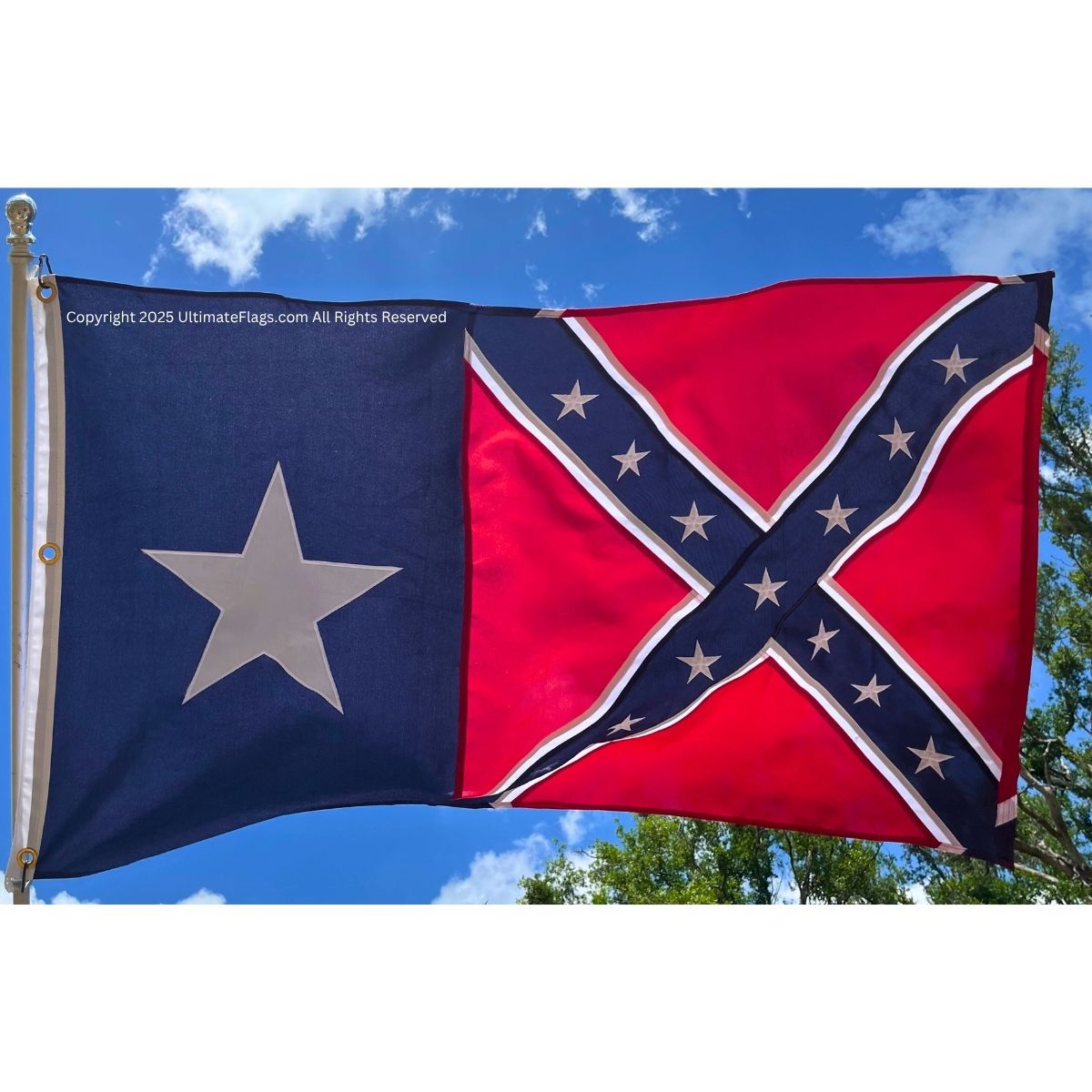 texas battle flag texas rebel flag double nylon embroidered flag 3 x 5 ft.