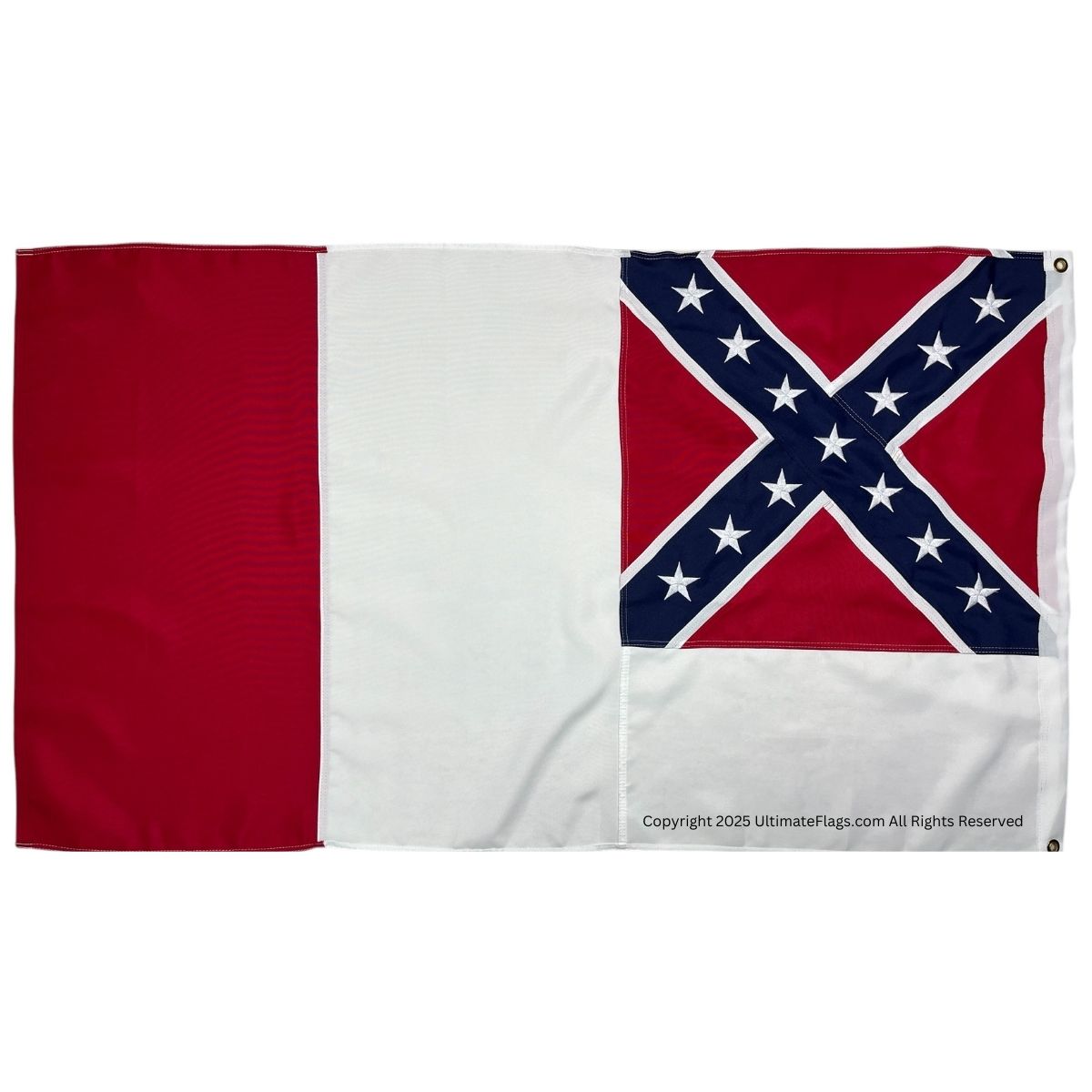 3rd national confederate flag double nylon sewn embroidered outdoor tough heavy duty flags