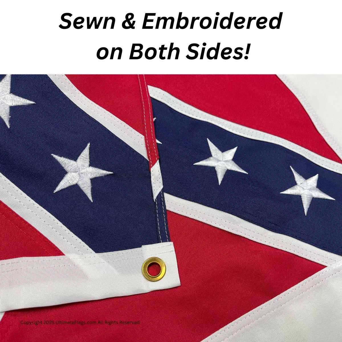 3rd national confederate flag double nylon sewn embroidered outdoor tough heavy duty flags