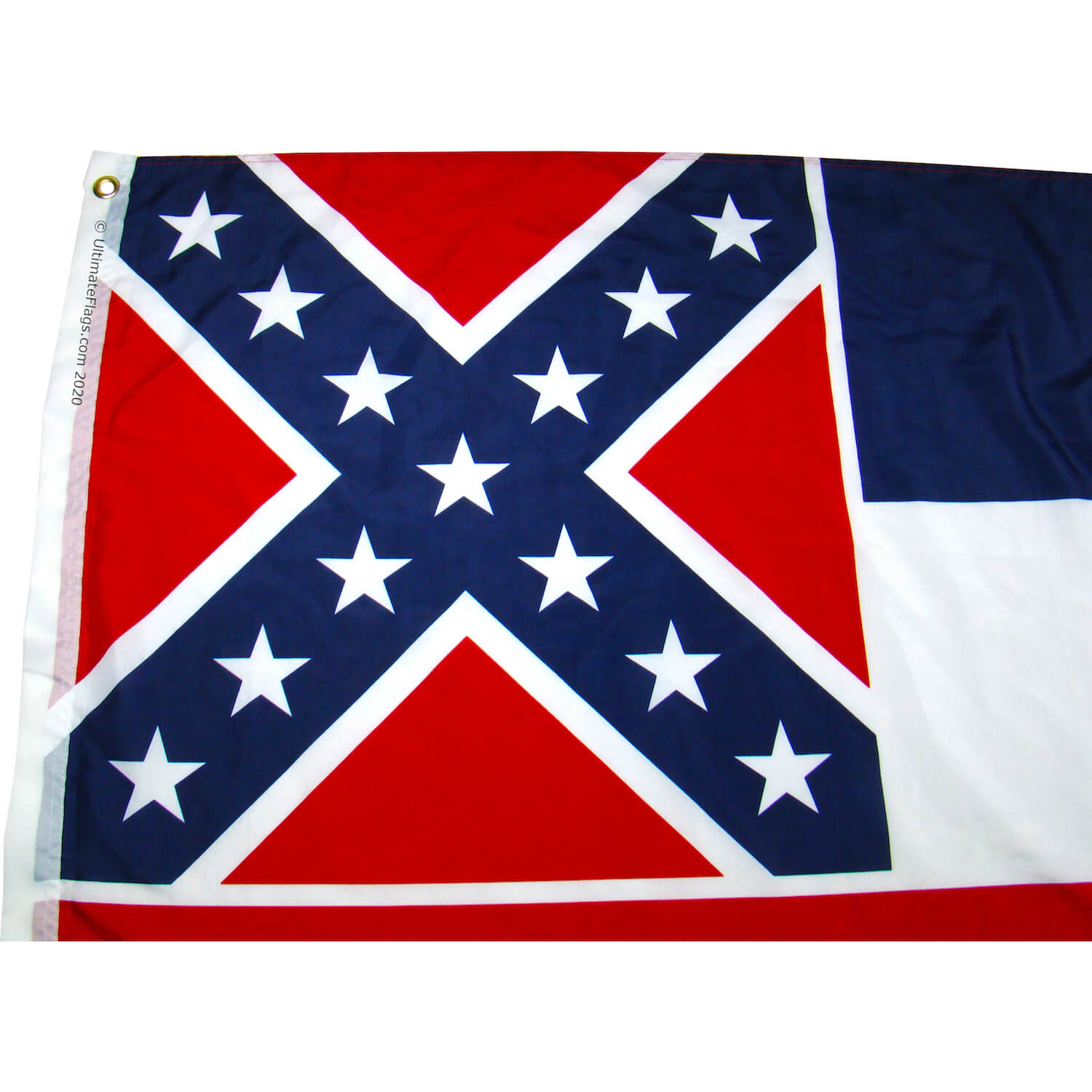 closeup of canton on old ms flag