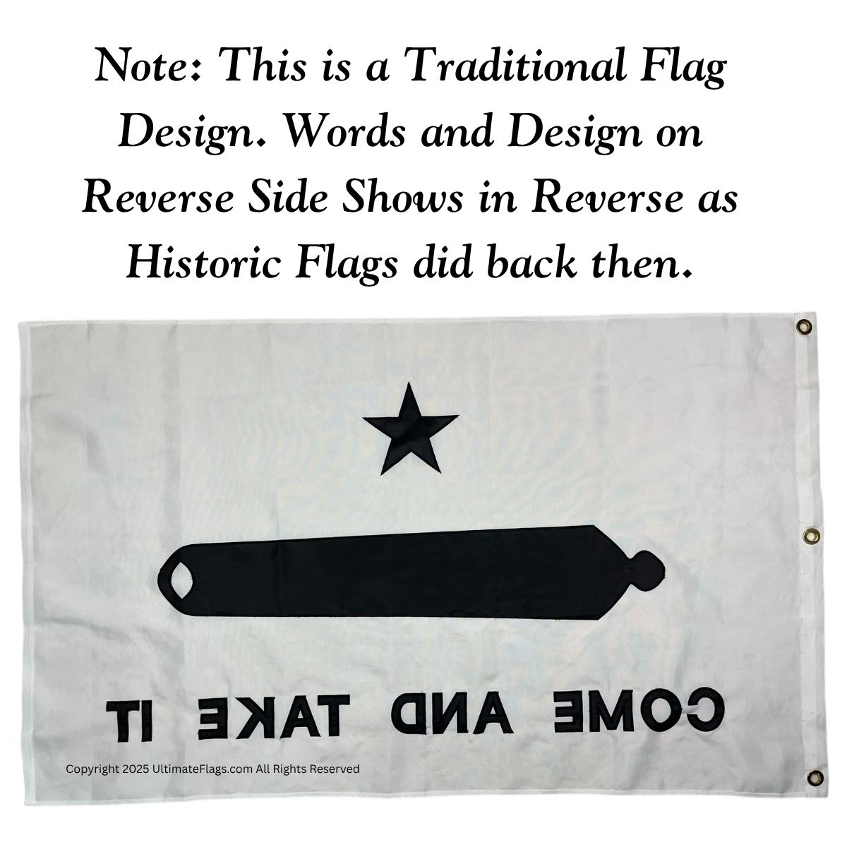 gonzales flag come and take it flags cannon historic texas flags sewn outdoor double nylon embroidered 3 x 5 ft.