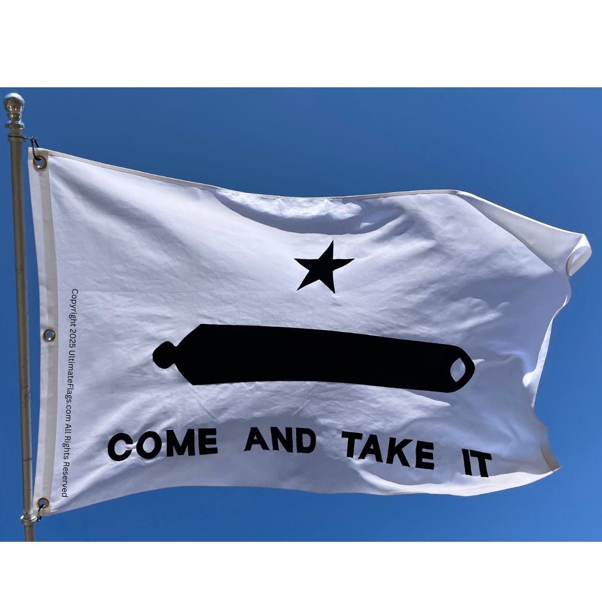 gonzales flag come and take it flags cannon historic texas flags sewn outdoor double nylon embroidered 3 x 5 ft.