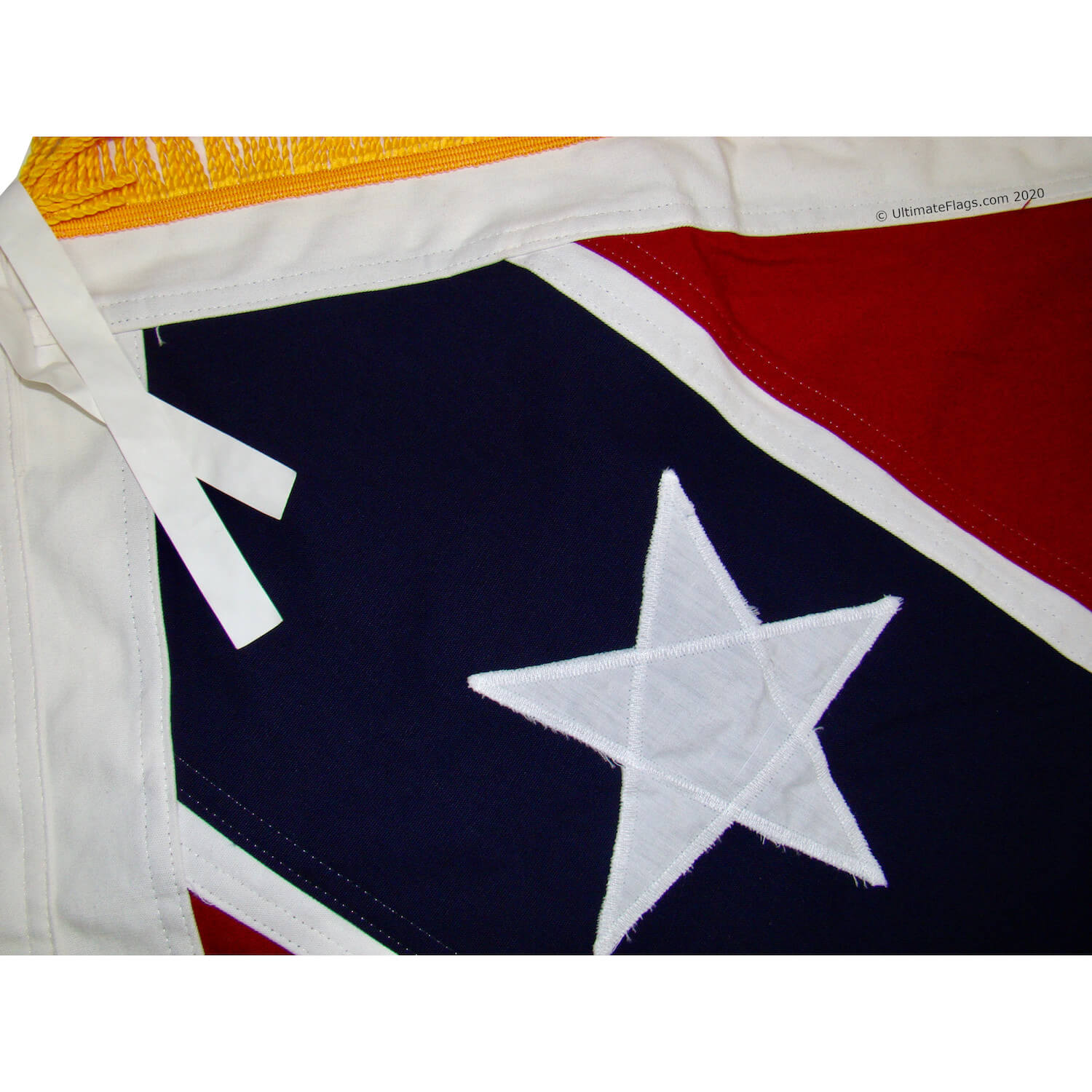 pole sleeve and ties on battle infantry flag cotton