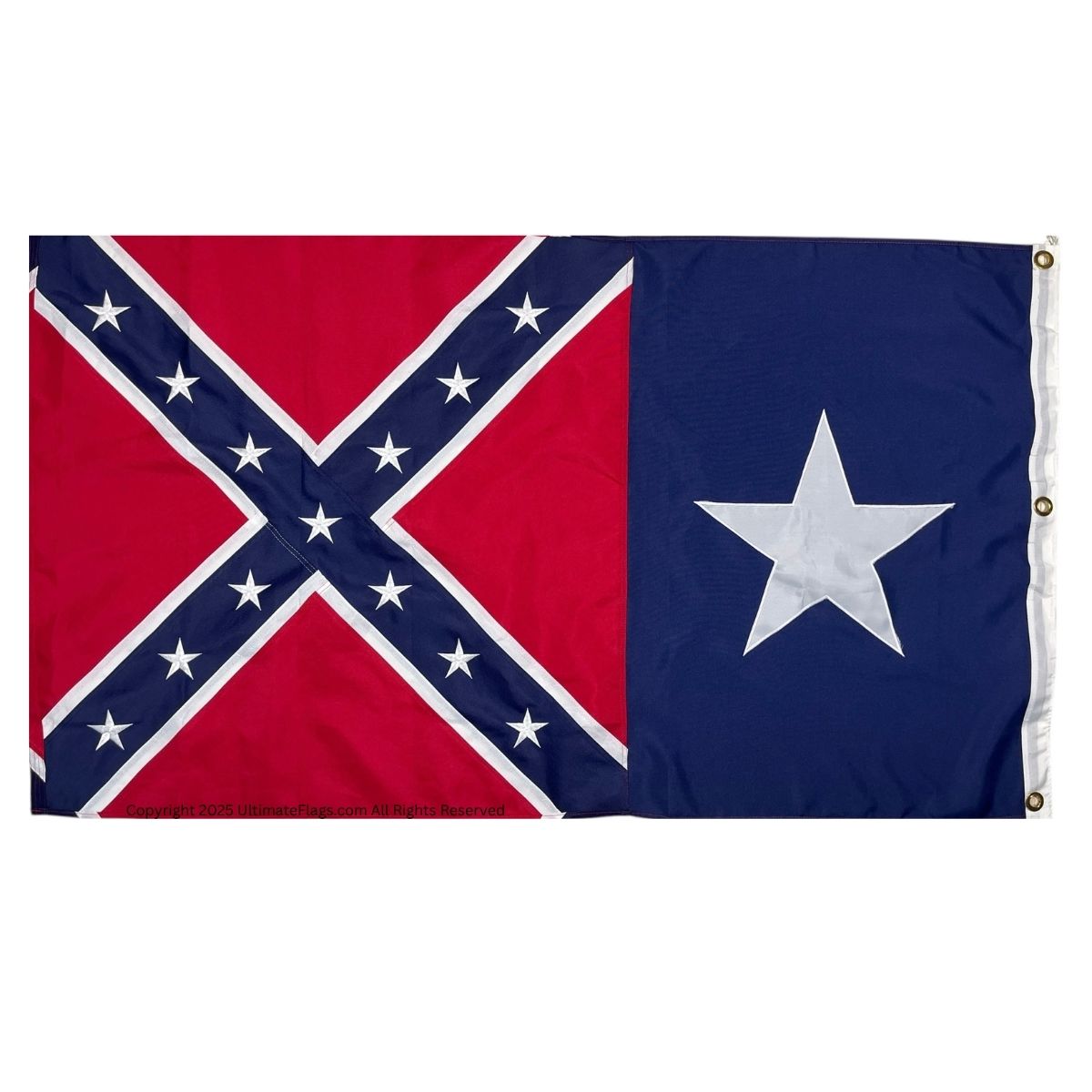 texas battle flag texas rebel flag double nylon embroidered flag 3 x 5 ft.