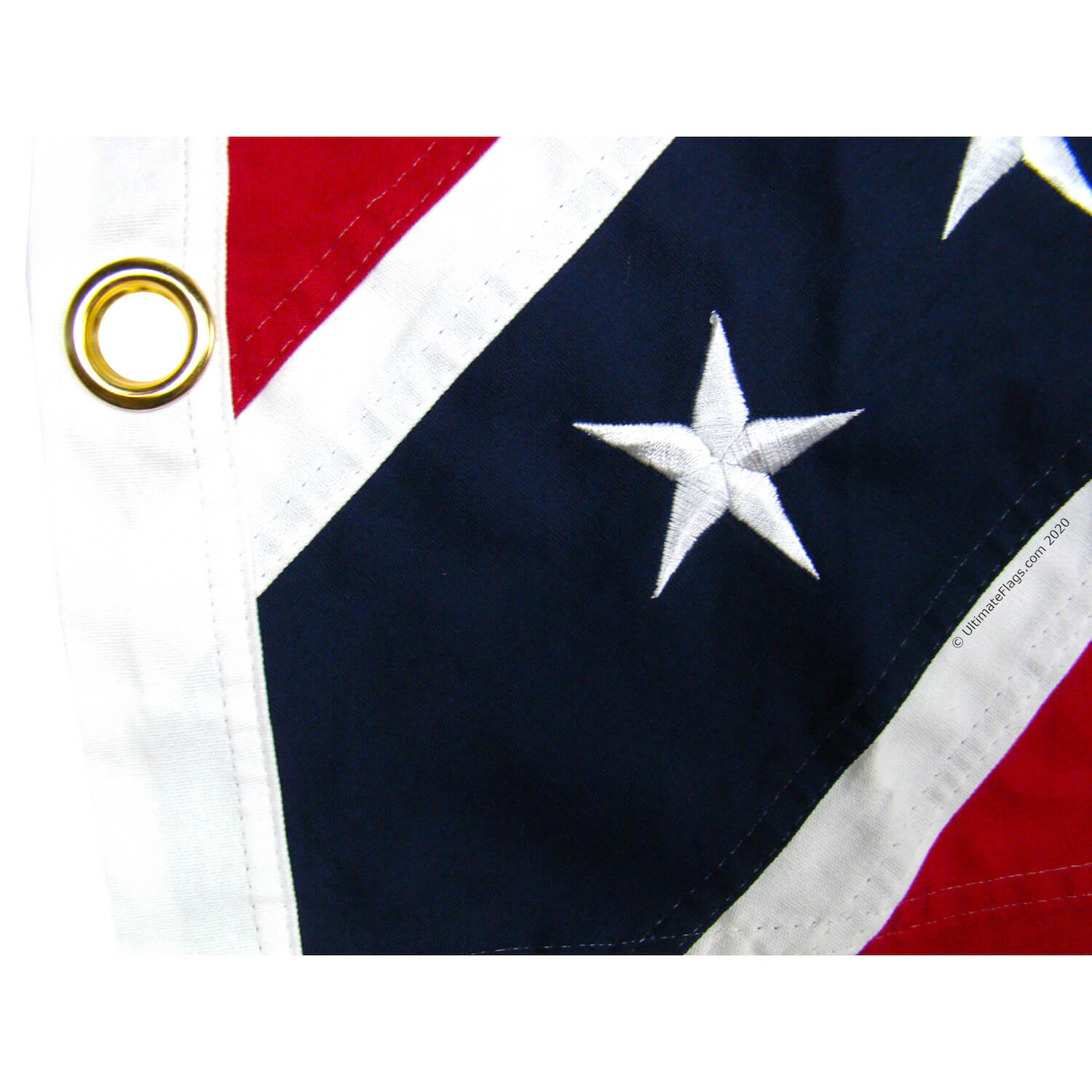 brass grommets and embroidered stars on confederate blockade flag css florida