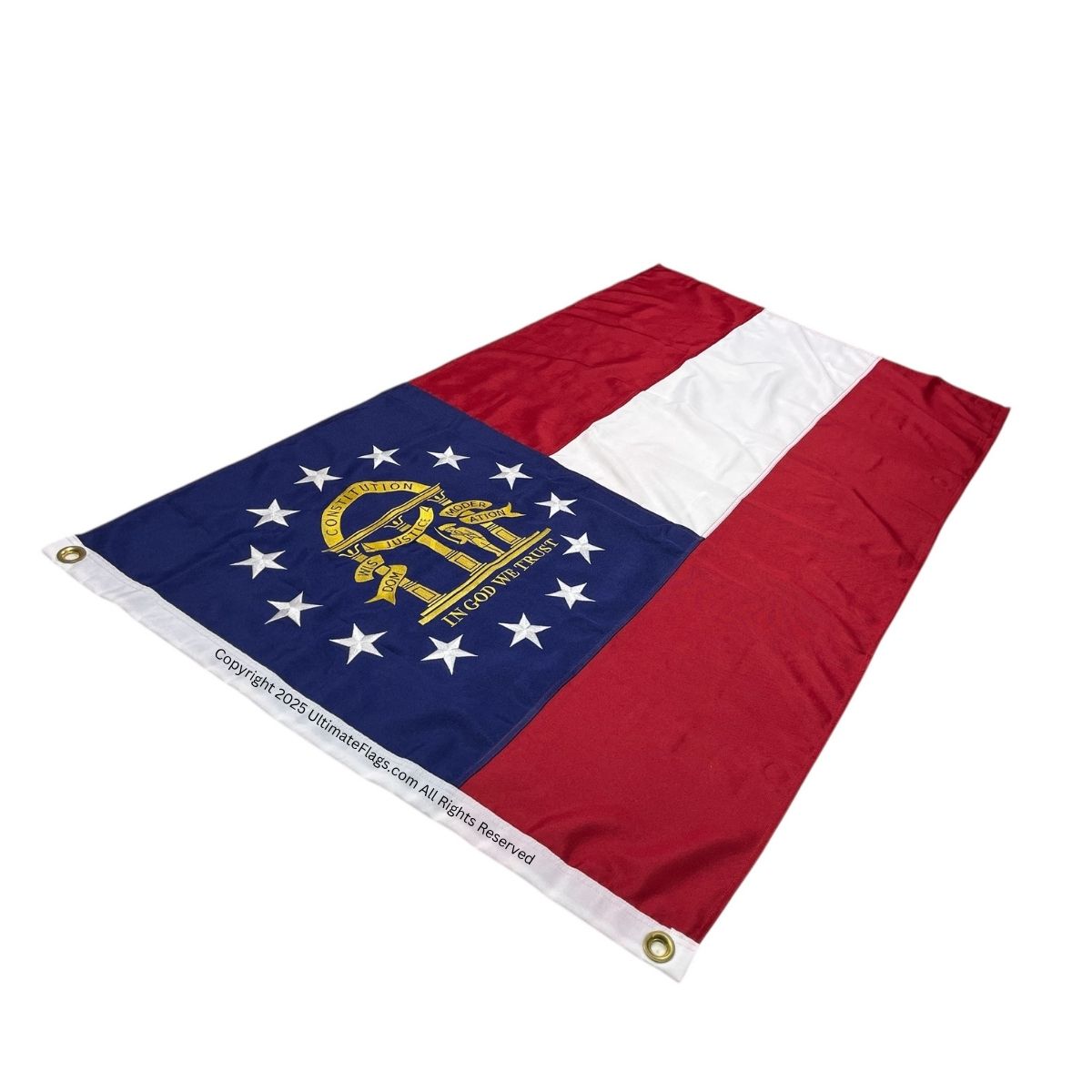georgia flag ga flags state of georgia flag outdoor commercial double nylon sewn embroidered 3 x 5 ft.