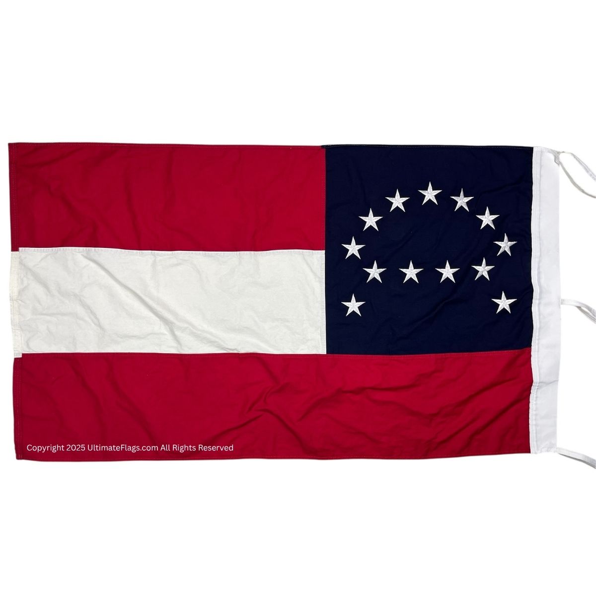 robert e lee cotton flag with sleeve and ties 3 x 5 ft.