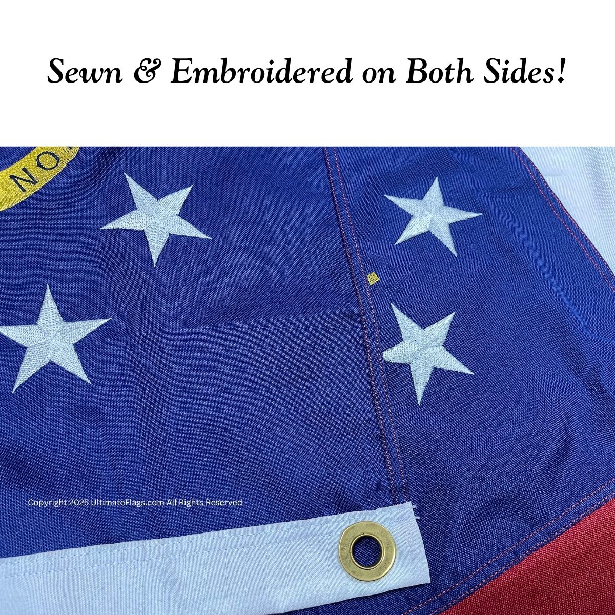 georgia flag ga flags state of georgia flag outdoor commercial double nylon sewn embroidered 3 x 5 ft.