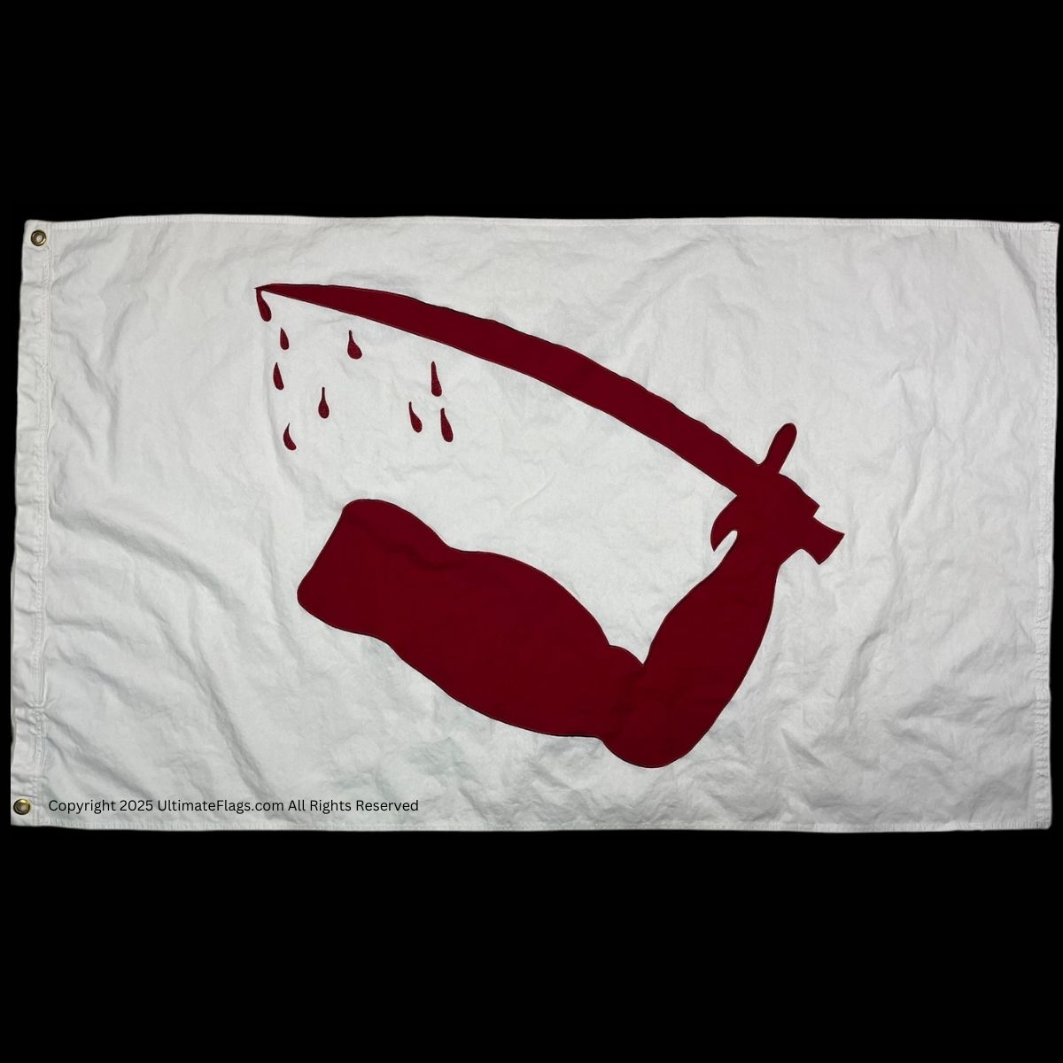 texas dimmit's goliad flag severed arm cotton 3 x 5 ft.