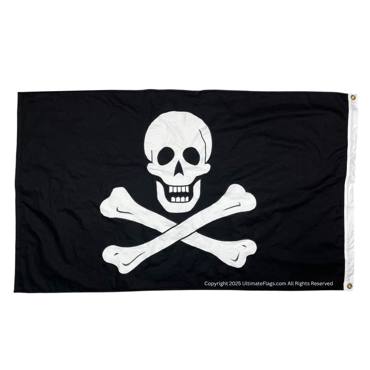 jolly roger flag pirate no patch cotton 3 x 5 ft.
