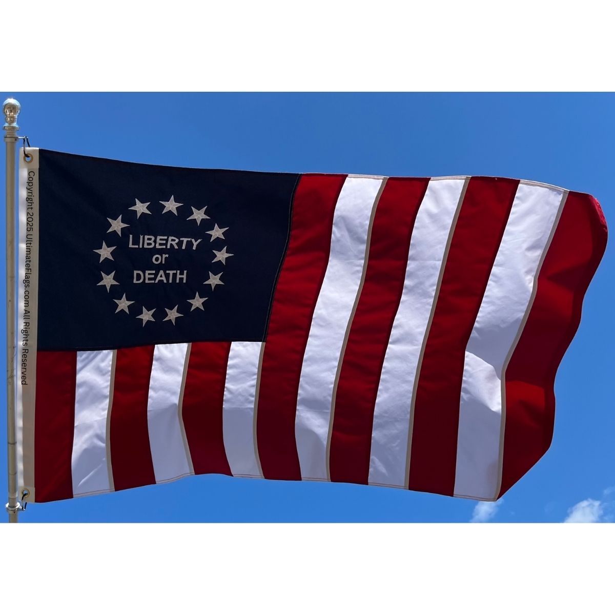 liberty or death flag – 3x5 ft sewn double nylon embroidered outdoor banner