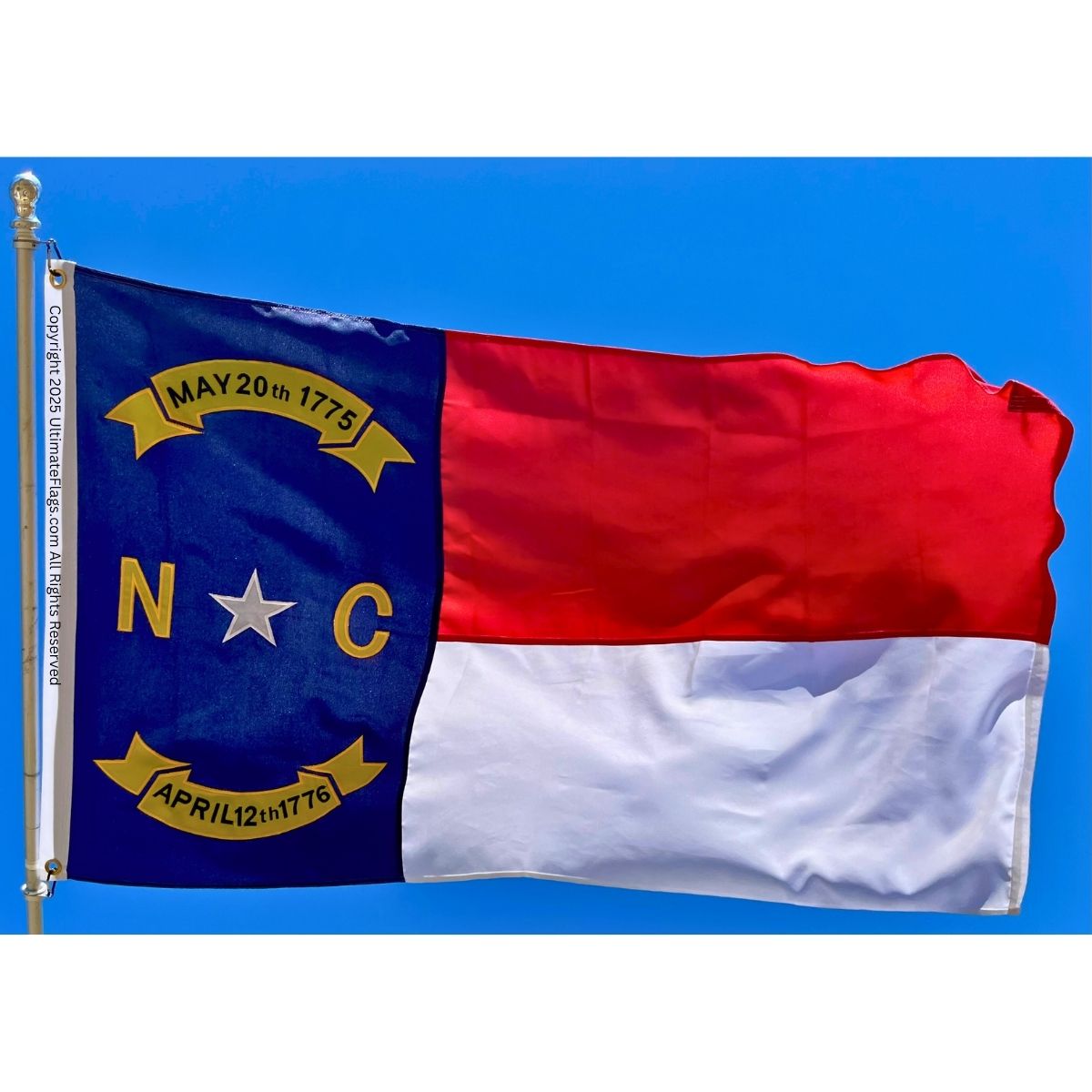 north carolina flag outdoor double nylon embroidered 3 x 5 ft.