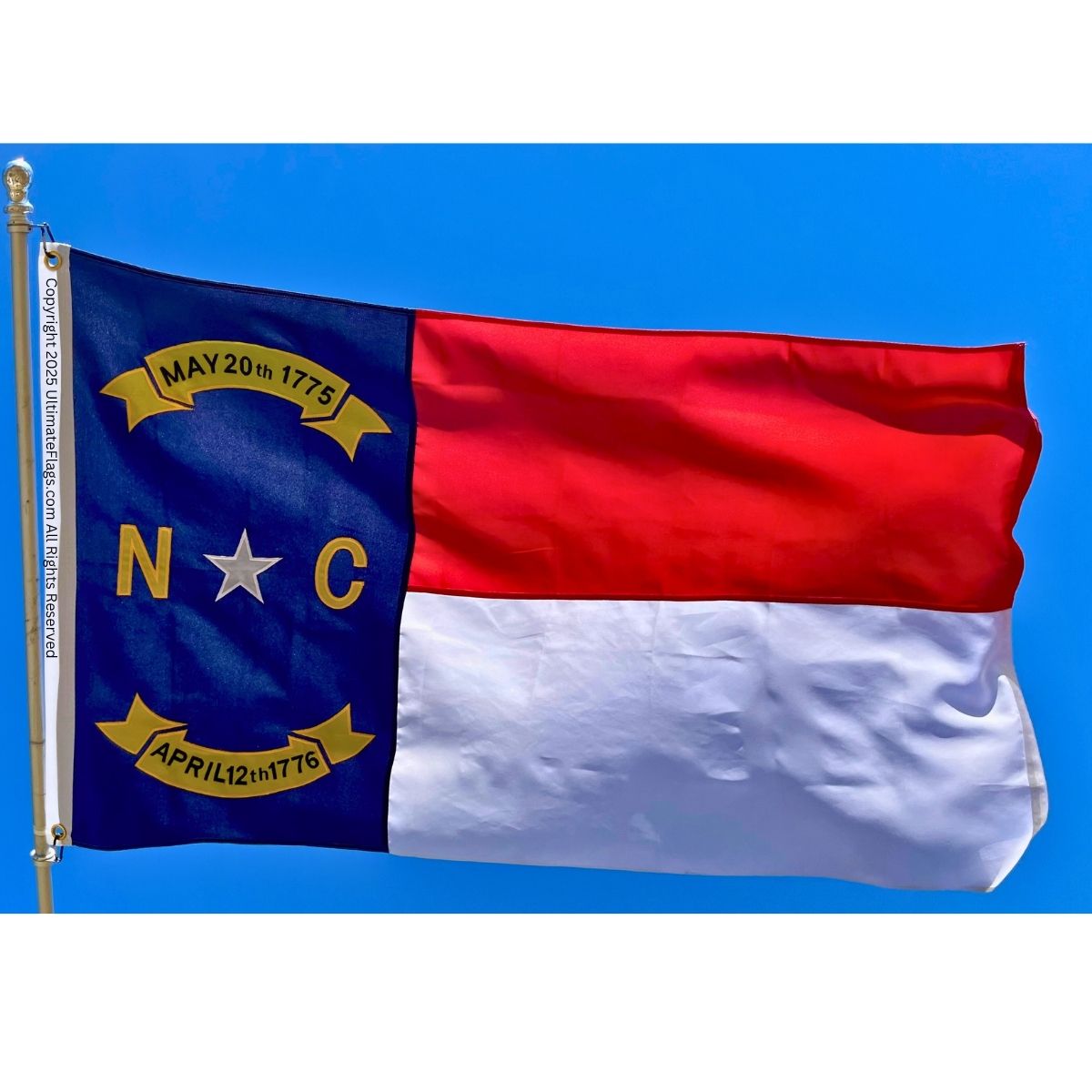 north carolina flag outdoor double nylon embroidered 3 x 5 ft.