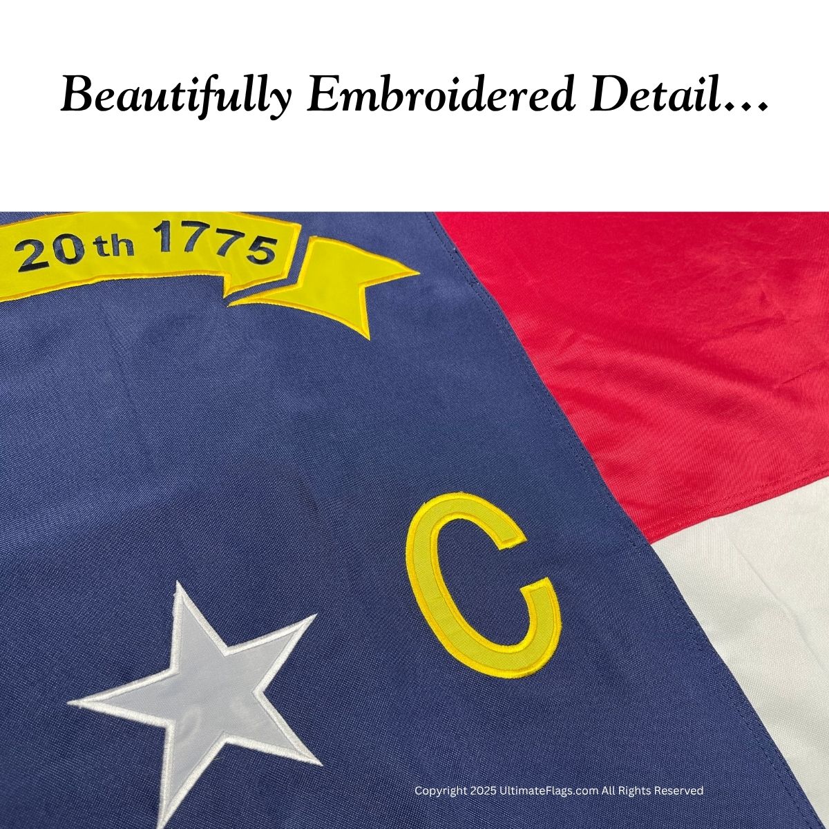 north carolina flag outdoor double nylon embroidered 3 x 5 ft.