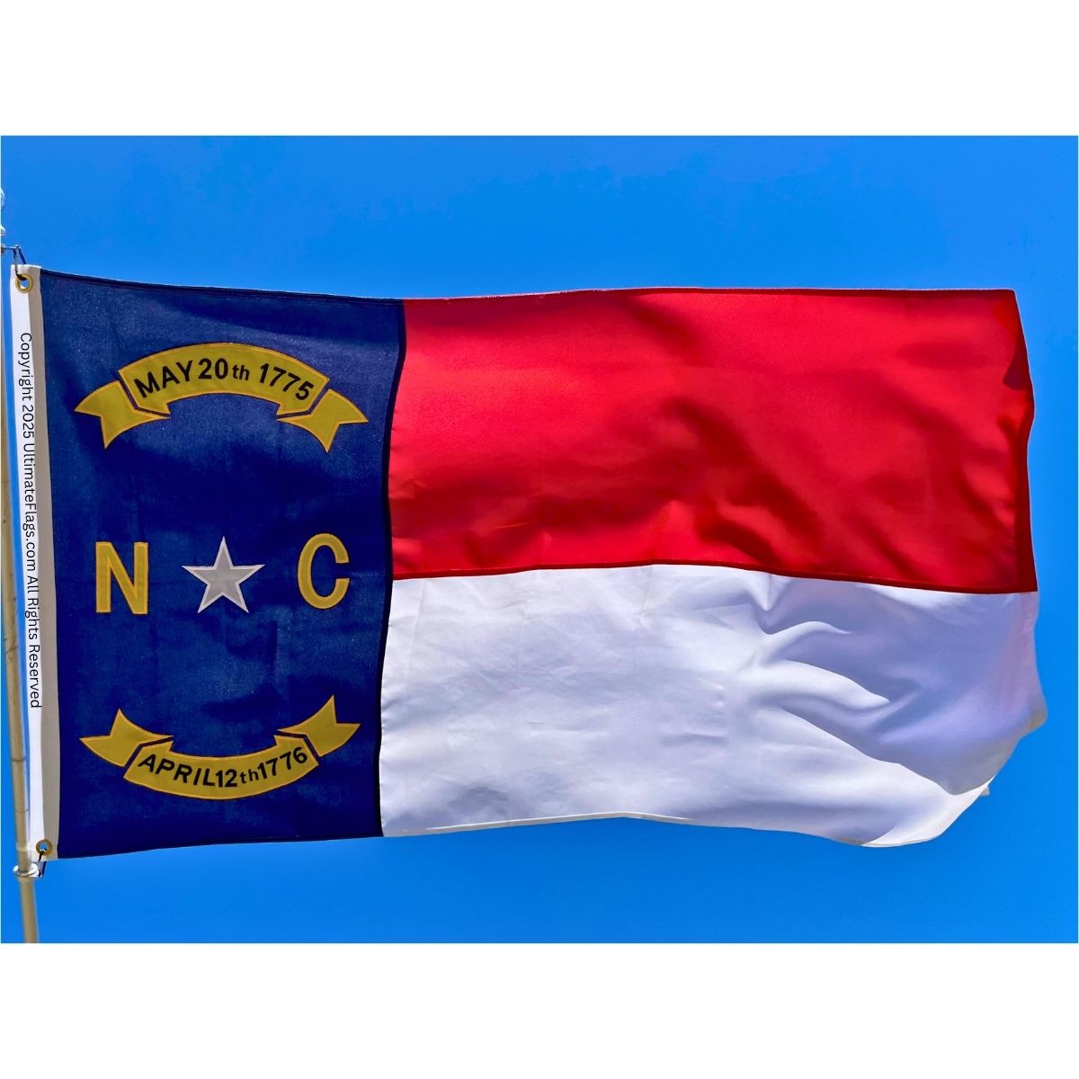 north carolina flag outdoor double nylon embroidered 3 x 5 ft.