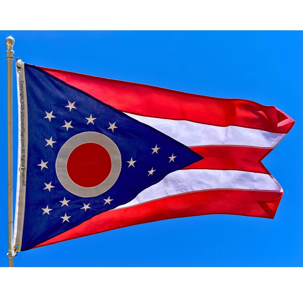 ohio flag oh flags state of ohio flag sewn double nylon embroidered 3 x 5 ft.