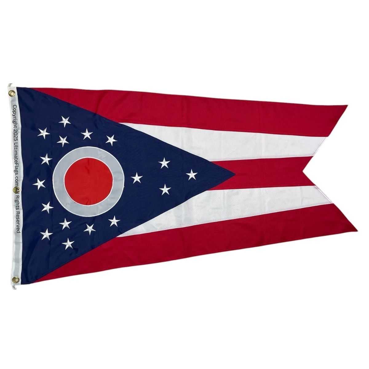 ohio flag oh flags state of ohio flag sewn double nylon embroidered 3 x 5 ft.