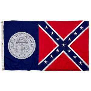 old georgia state flag 1956 2001 premium cotton embroidered 2x3 3x5 4x6 ft.