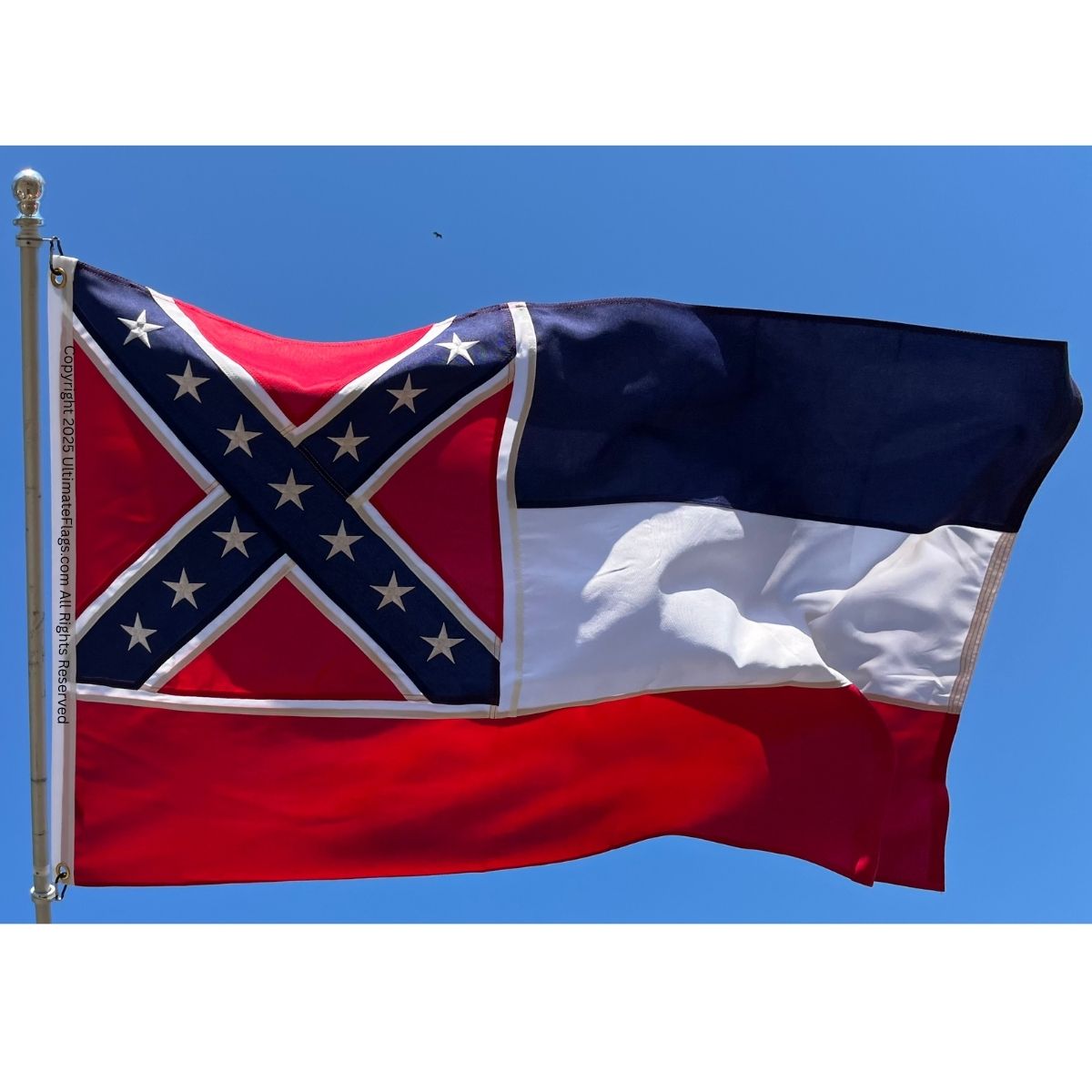 mississippi state flag double nylon embroidered 2x3 3x5 4x6 5x8 6x10 ft.