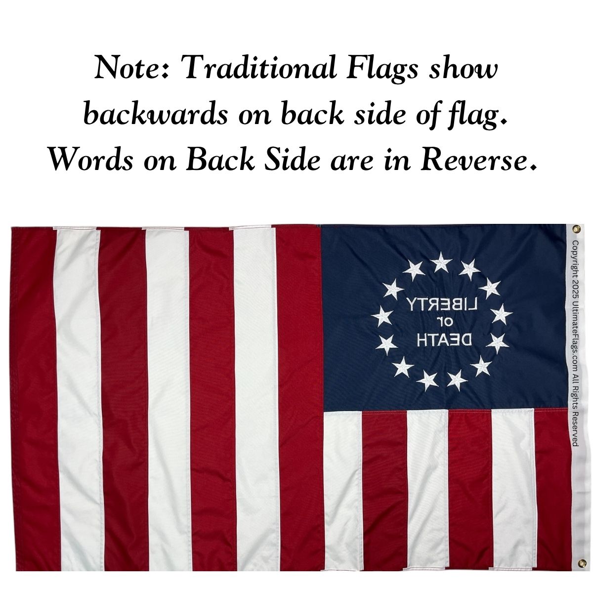 liberty or death flag – 3x5 ft sewn double nylon embroidered outdoor banner