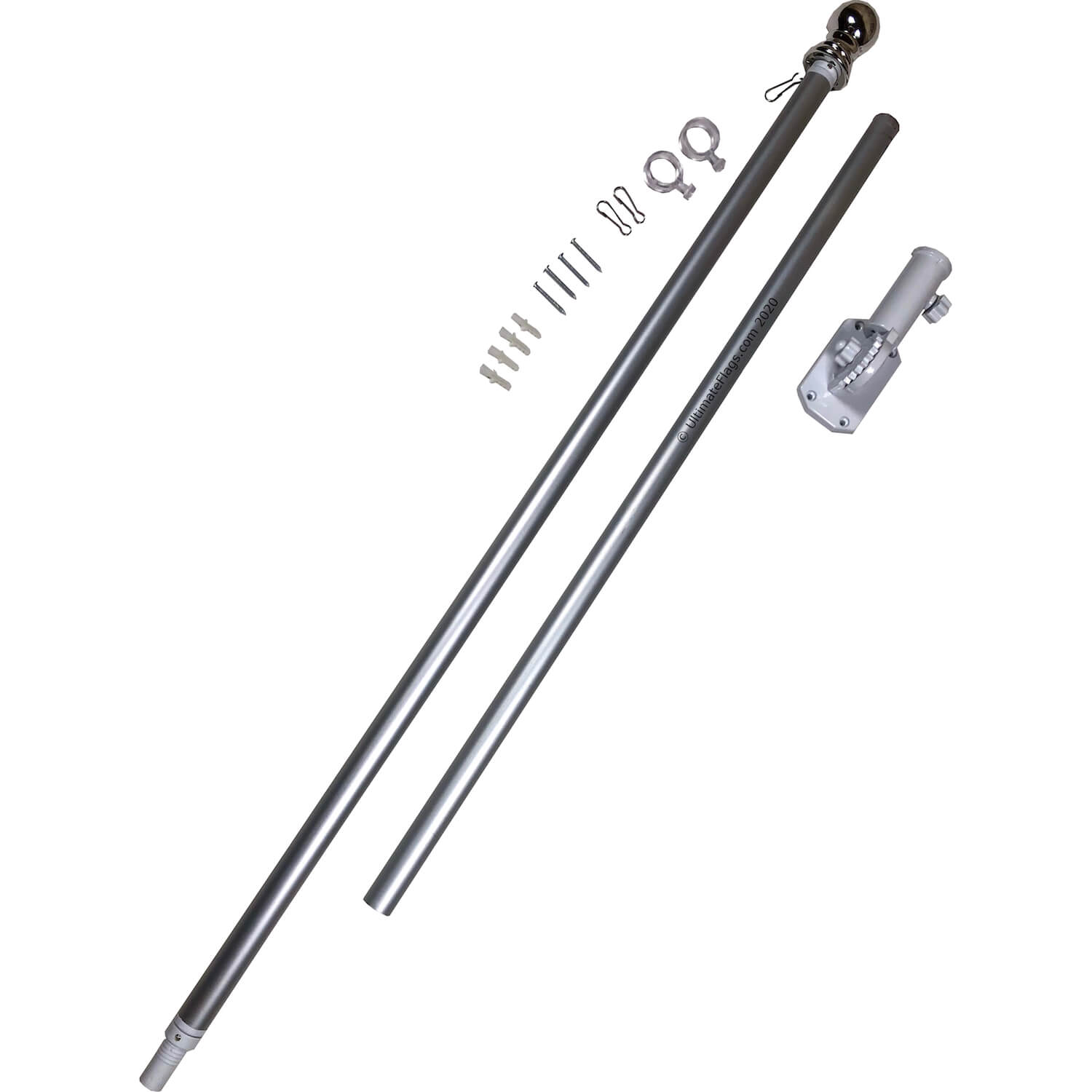 silver aluminum flag pole kit for sale 6 feet