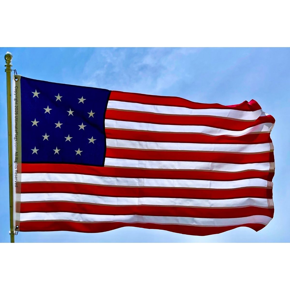 star spangled banner flag – authentic 15 star fort mchenry replica flags , 3x5 ft, embroidered double nylon