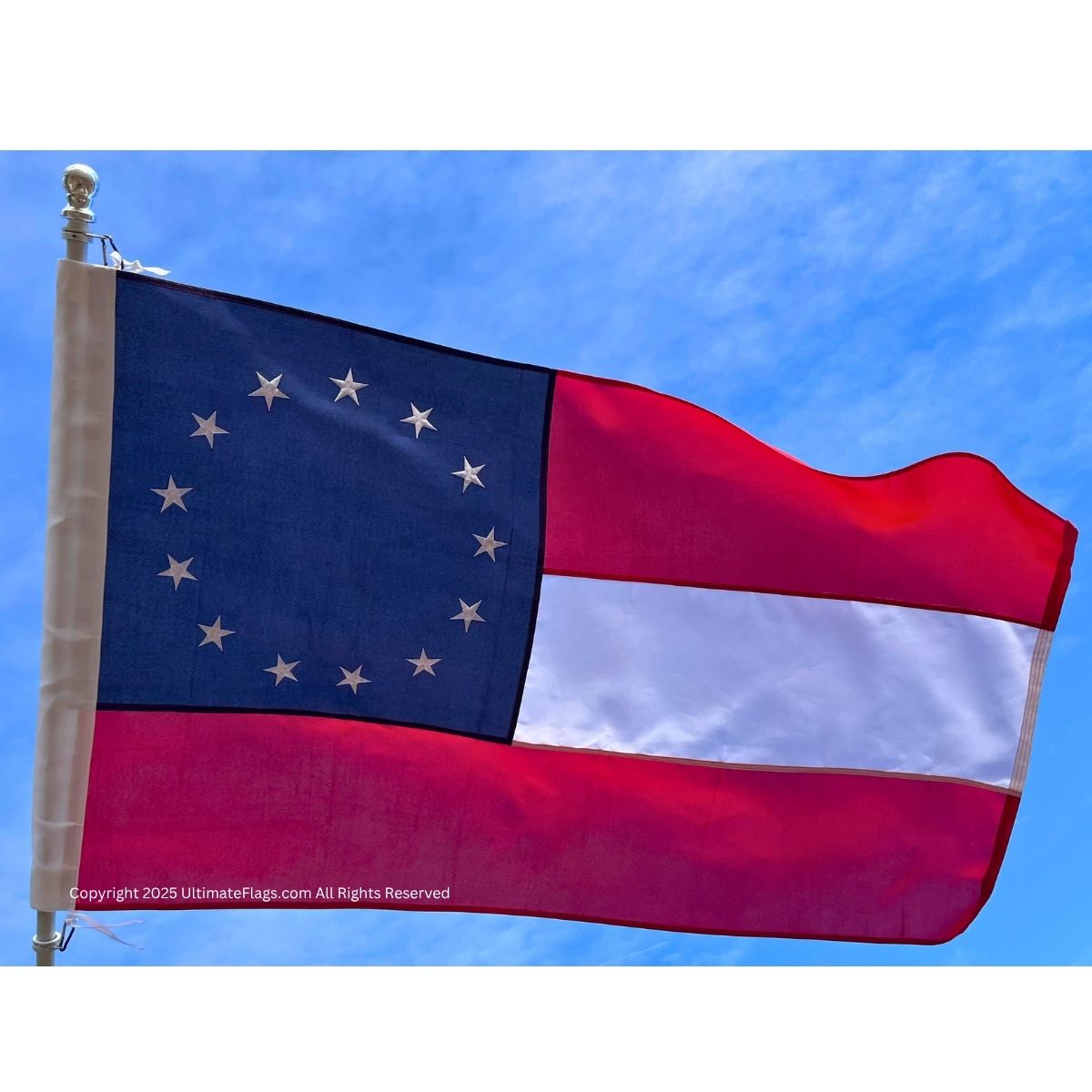 first national confederate 13 stars and bars flag double nylon embroidered 3 x 5 ft. with pole sleeve