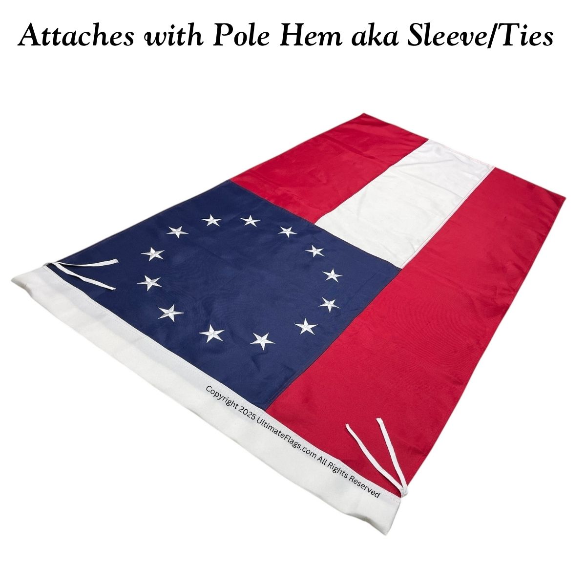 first national confederate 13 stars and bars flag double nylon embroidered 3 x 5 ft. with pole sleeve