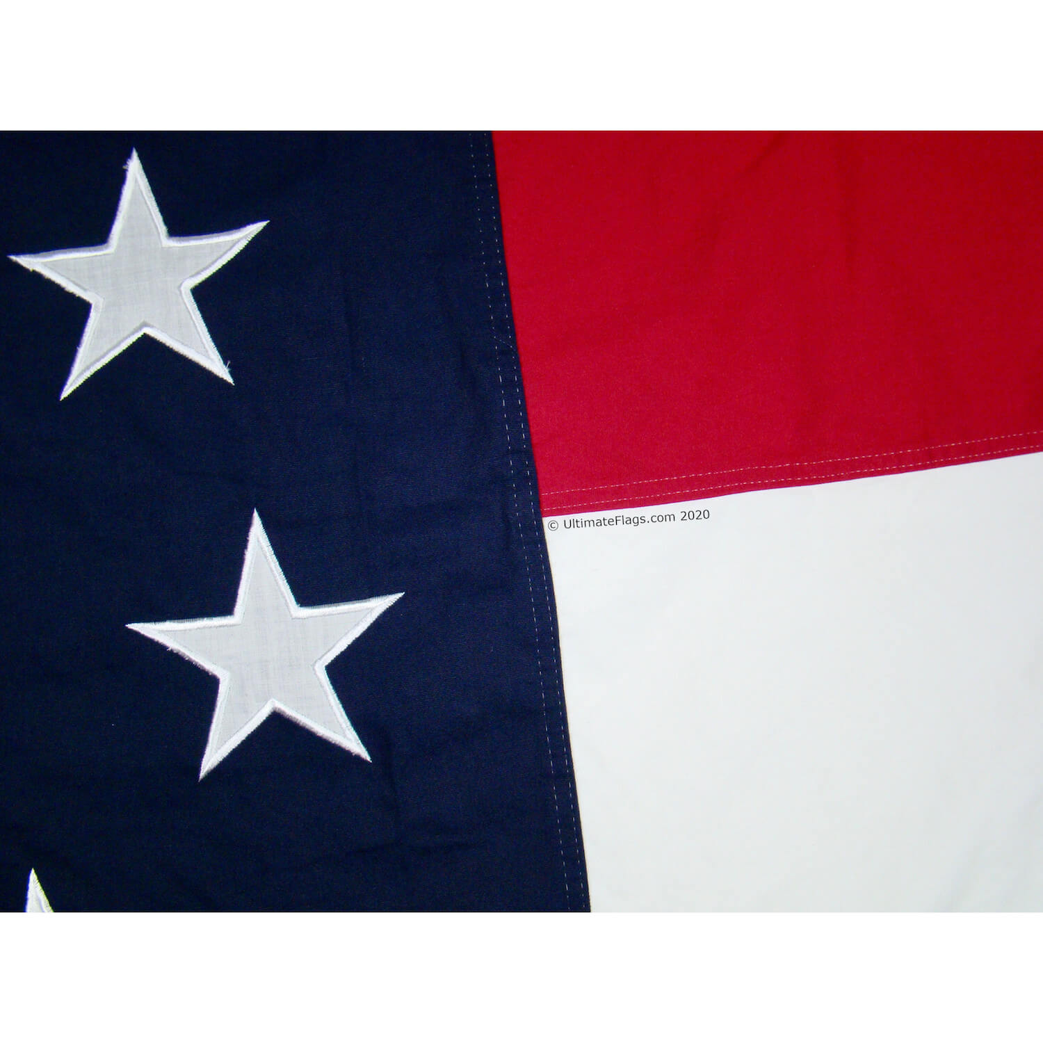 stars and bars sewn and embroidered flag appliqued stars