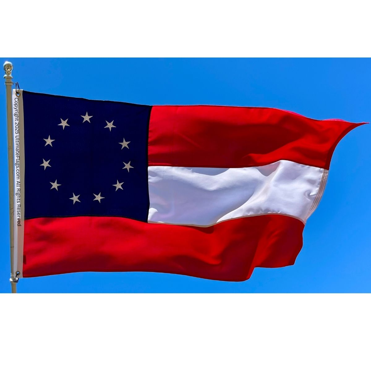 stars and bars flag 11 star first national flag sewn outdoor double nylon embroidered 2 x 3 or 3 x 5 ft.