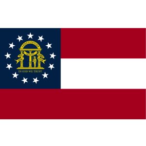 current state of georgia flag on stick