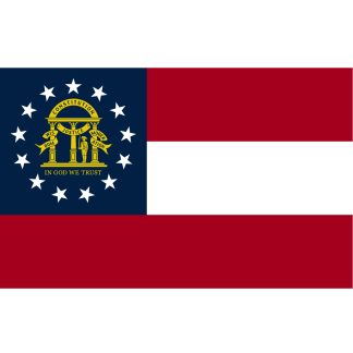 current state of georgia flag on stick