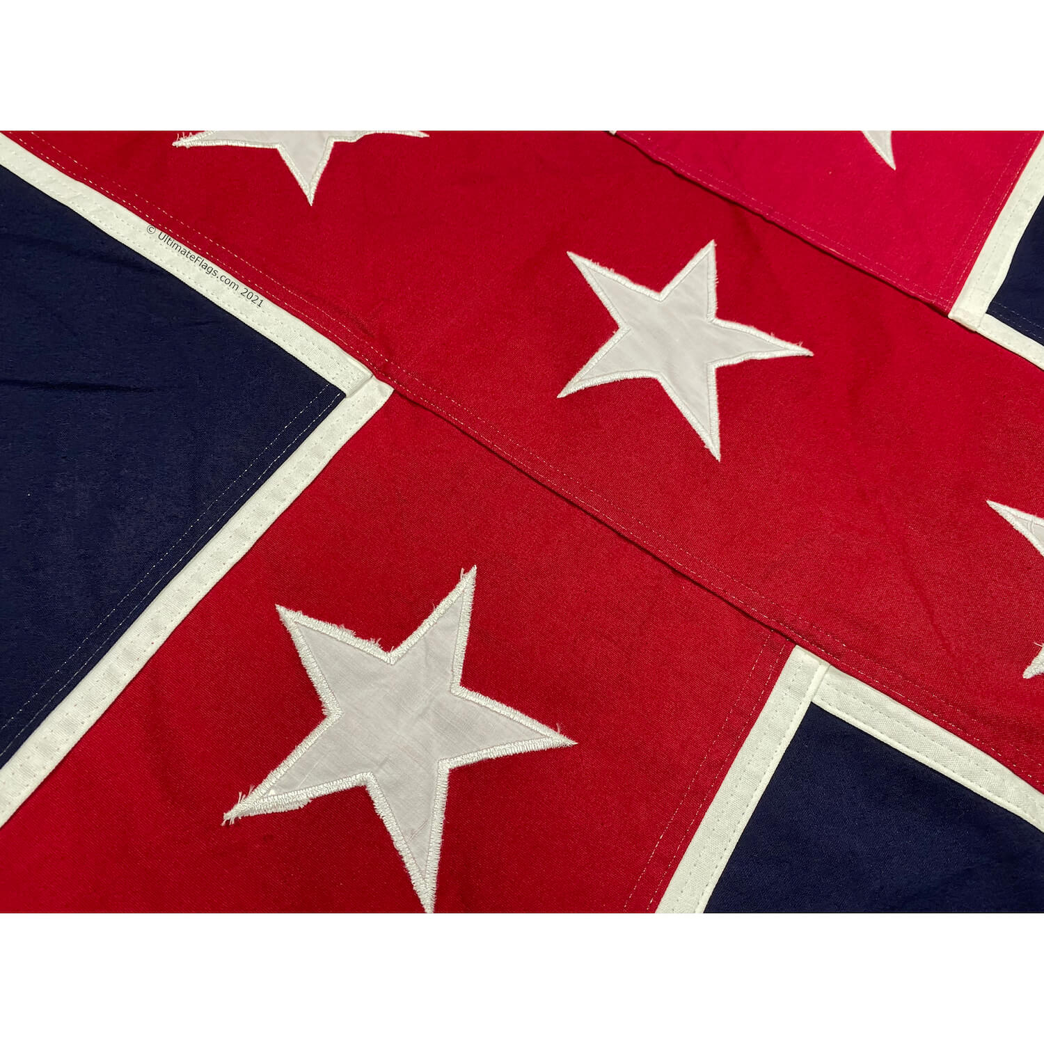 beautiful closeup stitching on trans mississippi flag