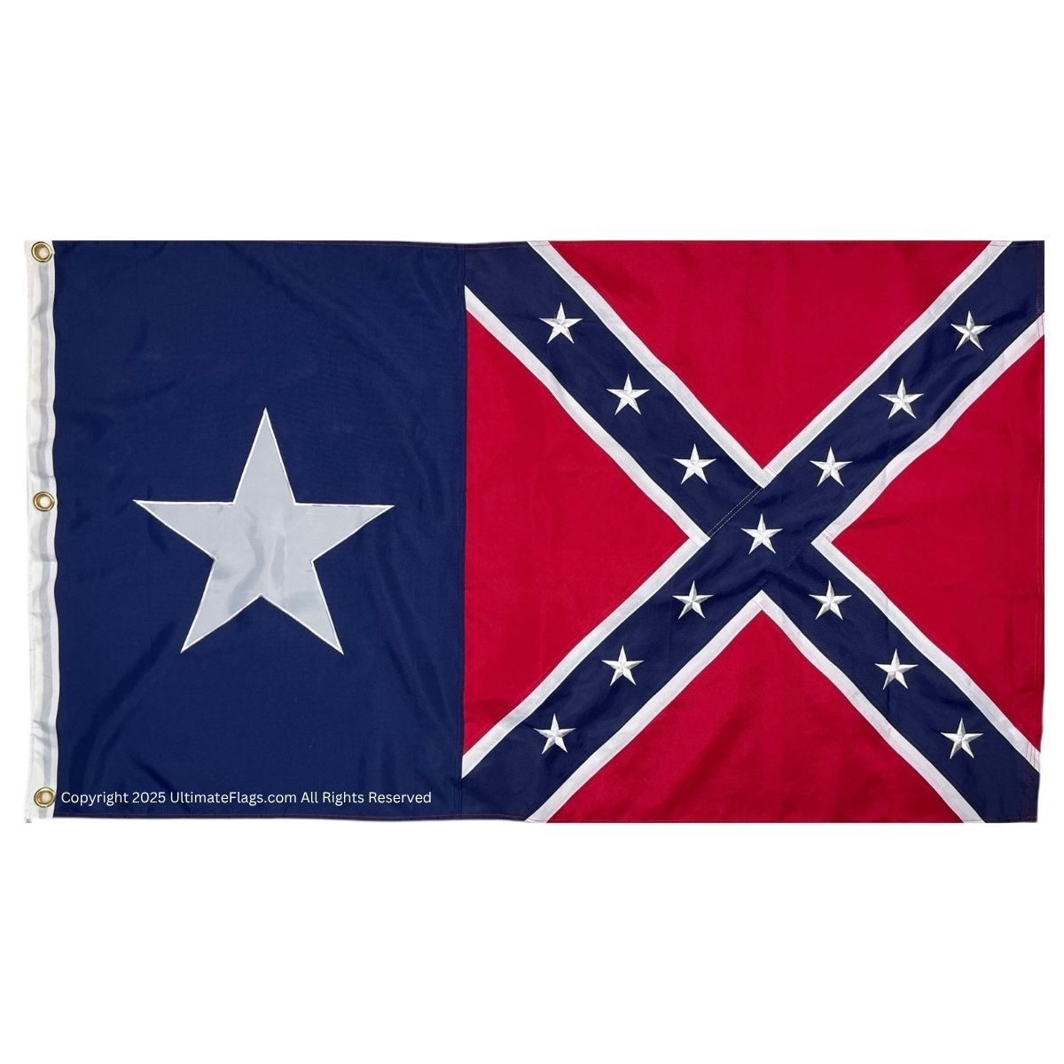 texas battle flag texas rebel flag double nylon embroidered flag 3 x 5 ft.