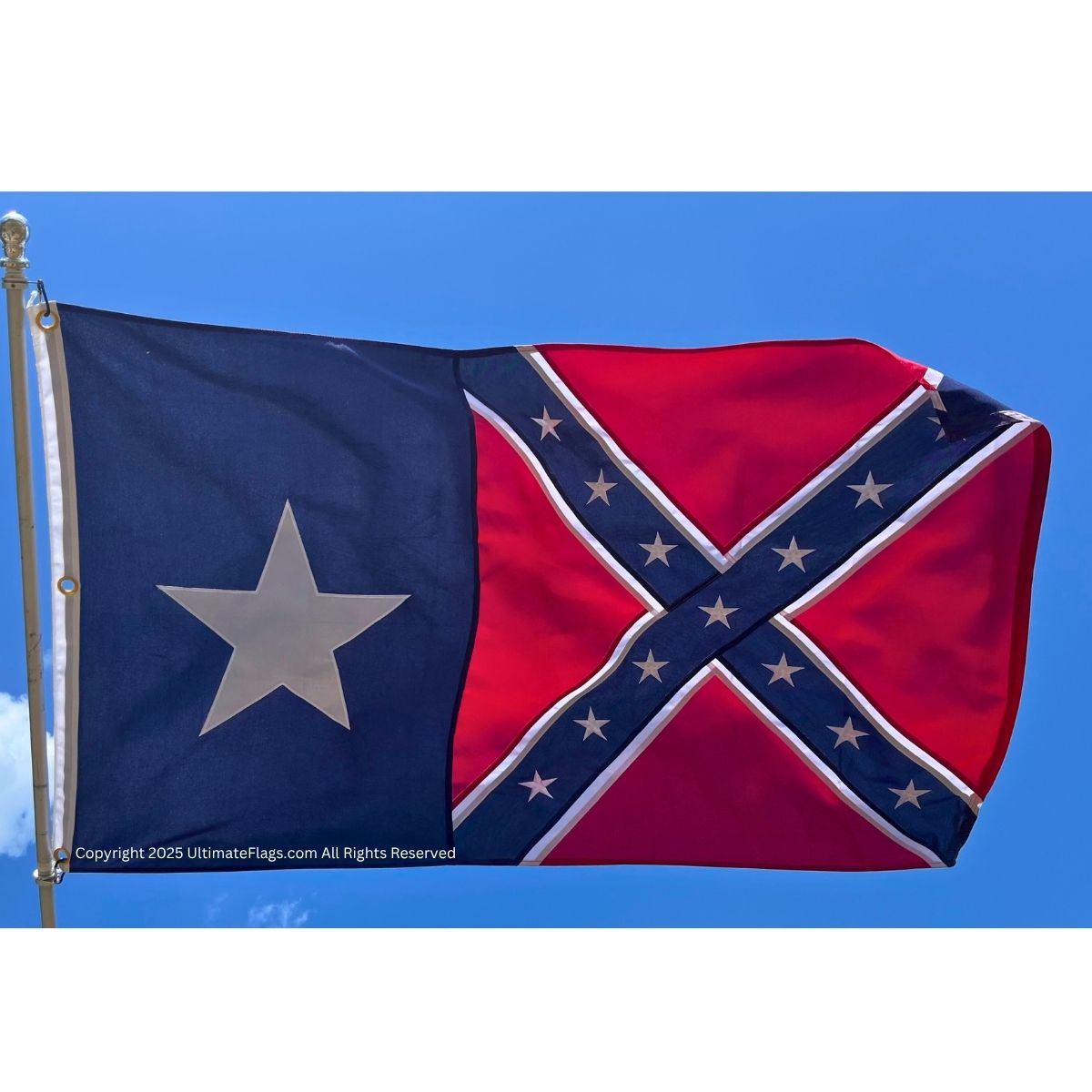 texas battle flag texas rebel flag double nylon embroidered flag 3 x 5 ft.