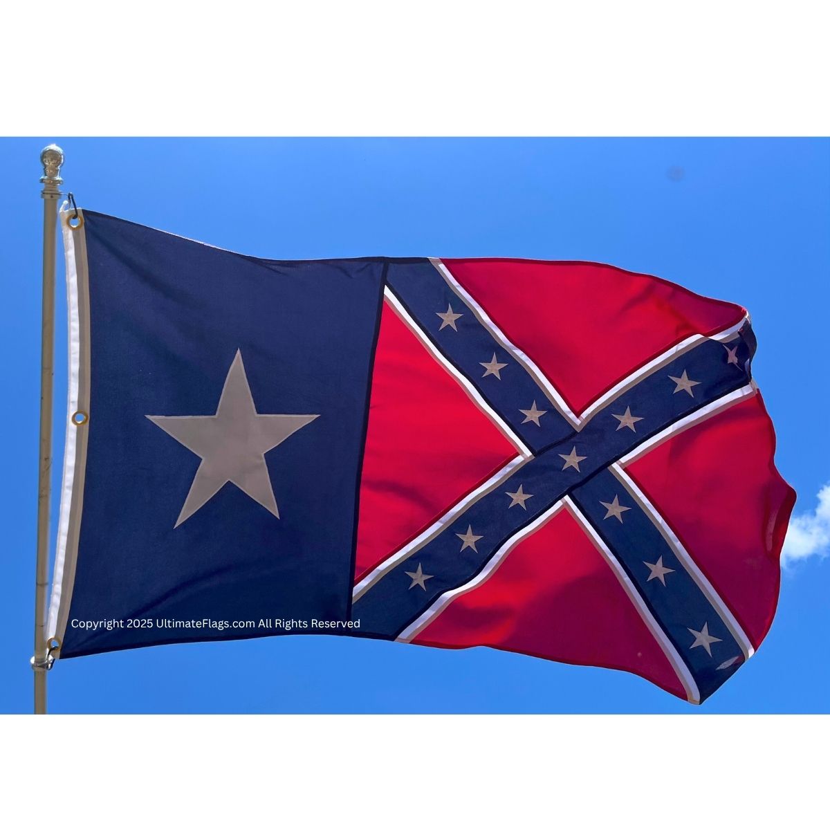 texas battle flag texas rebel flag double nylon embroidered flag 3 x 5 ft.