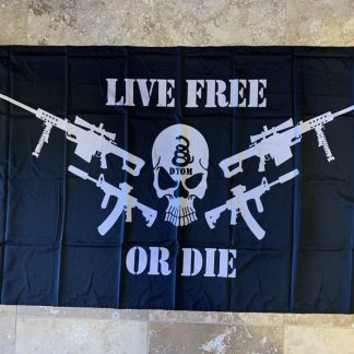 live free or die skull guns flag